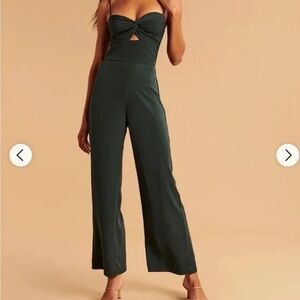 Abercrombie and Fitch Women's Green Twist Front Cutout Jumpsuit Size 3X XXXL